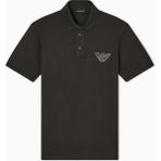 Emporio Armani Erkek Kartal Logolu Normal Kalıp Pike Pamuklu Kısa Kollu Siyah Polo Yaka T-Shirt EM003524 AF12955-U8120