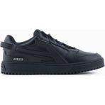 Emporio Armani Erkek Logo İmzalı Nefes Alabilir Üst Yüzey Rahat Taban Deri Siyah Sneaker EM003670 AF19554-UC001