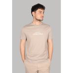 Emporio Armani Erkek Marka Logolu Organik Pamuklu Kısa Kollu Bej T-Shirt 3D1TG8 1JOCZ-06G8