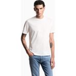 Emporio Armani Erkek Normal Kesim Dokulu Logo Detaylı Yuvarlak Yakalı Pamuklu Kısa Kollu Beyaz T-Shirt EM004593 AF10762-F0200