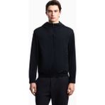 Emporio Armani Erkek Normal Kesim Fermuarlı Lastikli Kapüşonlu Esnek Kumaşlı Lacivert Ceket EM004496 AF23435-UB118 - 46