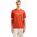Emporio Armani Erkek Normal Kesim Yuvarlak Yaka Pamuklu Milano Baskılı Kısa Kollu Kırmızı T-Shirt EM001033 AF10017-M5030 - 3XL