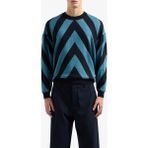 Emporio Armani Erkek Oversize Kol Ucu Lastikli Lacivert Kazak 6D1MXQ 1MKFZ-F915 - XL