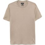 Emporio Armani Erkek Pamuklu Jersey Kumaş Marka Logolu Bej T-Shirt -U6167 8N1TE8 1JUVZ