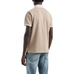 Emporio Armani Erkek Polo Yaka Kısa Kollu Düğmeli Yaka ve Kol Uçları Şerit Detaylı Bej Polo Yaka T-Shirt EM000852 AF12955-F6055 - 3XL