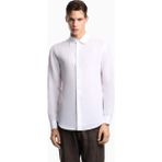 Emporio Armani Erkek Regular Fit %100 Keten Kartal Logolu Uzun Kollu Beyaz Gömlek EM000099 TE10157-U0002 - XL