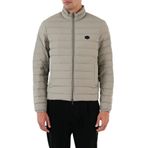 EMPORIO ARMANI Erkek Regular Fit Dik Yaka Şişme Mont, Gri, 48 Beden