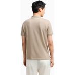 Emporio Armani Erkek Regular Fit Kartal Işlemeli %100 Pamuklu Kısa Kollu Bej Polo Yaka T-Shirt EM000850 AF12955-U6167 - 3XL