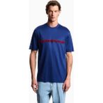 Emporio Armani Erkek Regular Fit Yumuşak Dokulu Kabartmalı Pamuklu Yuvarlak Yakalı Kısa Kollu Lacivert T-Shirt EM004520 AF13747-UB093 - XL
