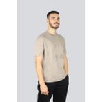 Emporio Armani Erkek Regular Fit Yuvarlak Yaka Pamuklu Kısa Kollu Bej T-Shirt EM000943 AF10762-F6065 - 2XL