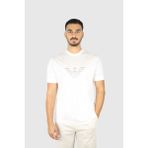 Emporio Armani Erkek Regular Fit Yuvarlak Yakalı Logo Işlemeli Pamuklu Kısa Kollu Beyaz T-Shirt EM003007 AF18312-U0003 - XL