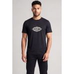 Emporio Armani Erkek Regular Fit Yuvarlak Yakalı Logo Tasarımı Kısa Kollu Siyah T-Shirt EM004916 AF13747-UC001