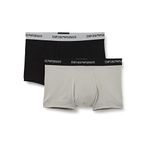Emporio Armani Erkek Retro Şort (2'li Paket) Çok Renkli (Siyah/Grigio 03320) S