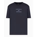 Emporio Armani Erkek T-Shirt, Bisiklet Yaka, Kısa Kollu,%100 Pamuklu, Lacivert, S Beden