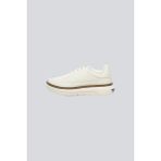 Emporio Armani Erkek Topuk Kısmı Logo Desenli Kalın Rahat Taban Bağcıklı Beyaz Sneaker EM003067 AF10848-U0003