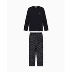 Emporio Armani Erkek Uzun Pijama Takımı, Siyah/Siyah Kartal Kareli, XXL