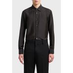 Emporio Armani Ipek Karışımlı Regular Fit Klasik Yaka Gömlek Erkek Gömlek EM001537 AF17293 UC001 - XL - Siyah