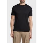 Emporio Armani Ipek Karışımlı Regular Fit Logolu Bisiklet Yaka T Shirt Erkek T Shirt EM004586 AF13721 UC001 - Siyah - XL