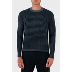 Emporio Armani Jakarlı Logo Baskılı% 100 Yün Bisiklet Yaka Kazak Erkek KAZAK EM002630 AF14199 FB077