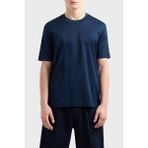 Emporio Armani Jakarlı Logo Baskılı Regular Fit Bisiklet Yaka T Shirt Erkek T Shirt EM000787 AF12916 FB224 - Lacivert
