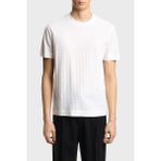 Emporio Armani Jakarlı Pamuklu Regular Fit Yuvarlak Yaka T Shirt Erkek T Shirt EM001289 AF10762 F0190 - Beyaz - XL