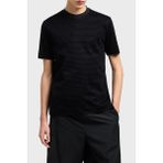 Emporio Armani Jakarlı Regular Fit Pamuklu Bisiklet Yaka T Shirt Erkek T Shirt EM001288 AF10017 FC159 - Siyah - XL