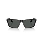 EMPORIO ARMANI(エンポリオアルマーニ) Kadın Ea4239u Evrensel Fit Dikdörtgen Güneş Gözlüğü, Parlak Siyah/Koyu Gri, 55 mm