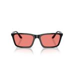 EMPORIO ARMANI(エンポリオアルマーニ) Kadın Ea4239u Evrensel Fit Dikdörtgen Güneş Gözlüğü, Parlak Siyah/Pembe, 55 mm