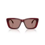 Emporio Armani Kadın Ea4246u Evrensel Fit Kedi Gözü Güneş Gözlüğü, Parlak Şeffaf Bordo/Açık Kahverengi, 54 mm