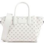 Emporio Armani Kadın Logo Kabartma Desen Fermuar Kapama Kısa Kulp Beyaz Omuz Çantası EW002328 AF25207-M0358