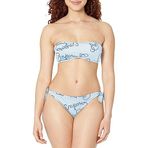 Emporio Armani Kadın Logomania Band and Fiyonk Brezilya Bikini Seti, Beyaz/Lacivert, S