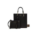 Emporio Armani Kadın Marka Logolu Deri Ayarlanabilir Siyah Omuz Çantası -MC032 EW000362 AF12103