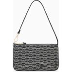 Emporio Armani Kadın Monogram Armani Kartal Baskılı Iç Cepli Çıkarılabilir Kısa Askılı Siyah Omuz Çantası EW002953 AF11951-FC033
