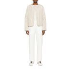 EMPORIO ARMANI Kadın Relaxed Fit Jarse Pantolon, Beyaz, S Beden