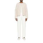EMPORIO ARMANI Kadın Relaxed Fit Jarse Pantolon, Beyaz, XS
