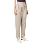 EMPORIO ARMANI Kadın Relaxed Fit Pantolon, Yüksek Bel, Bej, 25 Beden