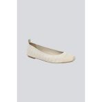 Emporio Armani Kadın Yuvarlak Deri Burunlu Kartal Logo Desenli Bej Sneaker X3D302 XR381-E617