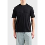 Emporio Armani Logo Nakışlı Pamuklu Regular Fit Bisiklet Yaka T Shirt Erkek T Shirt EM001070 AF13747 UC001 - Siyah
