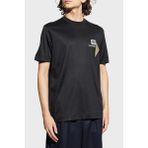 Emporio Armani Logolu % 100 Pamuk Regular Fit Bisiklet Yaka T Shirt Erkek T Shirt EM002959 AF18312 UC001 - Siyah