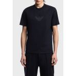 Emporio Armani Logolu % 100 Pamuk Regular Fit Bisiklet Yaka T Shirt Erkek T Shirt EM004583 AF13669 MB561 - Lacivert - 2XL