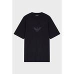 Emporio Armani Logolu % 100 Pamuk Regular Fit Bisiklet Yaka T Shirt Erkek T Shirt EM004583 AF13669 MC539 - Siyah - 2XL