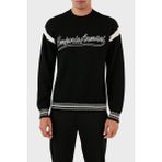 Emporio Armani Logolu Bisiklet Yaka Regular Fit Yünlü Triko Kazak Erkek Kazak 6R1MXA 1mfuz 0999 - Siyah - 2XL
