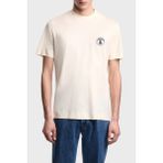 Emporio Armani Logolu Pamuk Karışımlı Regular Fit Bisiklet Yaka T Shirt Erkek T Shirt EM005238 AF10017 U1055 - Ekru