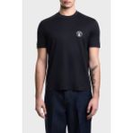 Emporio Armani Logolu Pamuk Karışımlı Regular Fit Bisiklet Yaka T Shirt Erkek T Shirt EM005238 AF10017 UB118 - Lacivert - 2XL