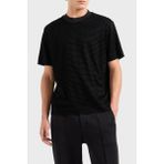 Emporio Armani Logolu Pamuklu Fitted Fit Sıfır Yaka T Shirt Erkek T Shirt 6D1TD5 1josz 0999 - Siyah
