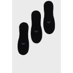 Emporio Armani Logolu Streç Pamuklu 3 Pack Babet Çorap Erkek Çorap EM000548 AF14446 MC061 - Siyah - S - M