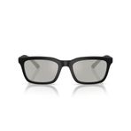 Emporio Armani mens Ea4249u Evrensel Fit Dikdörtgen Güneş Gözlüğü, Mat Siyah/Açık Gri Flaş Gümüş, 55 mm