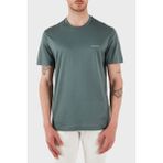 Emporio Armani Pamuk Karışımlı Regular Fit Bisiklet Yaka Logolu T Shirt Erkek T Shirt 8N1TD8 1juvz U9083 - Yeşil