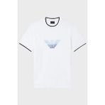Emporio Armani Pamuk Karışımlı Slim Fit Bisiklet Yaka T Shirt Erkek T Shirt EM005271 AF10017 U0003 - Beyaz - 2XL