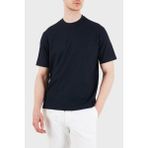 Emporio Armani Pamuklu Regular Fit Logolu Bisiklet Yaka Jakarlı T Shirt Erkek T Shirt EM005699 AF25298 UB109 - Lacivert